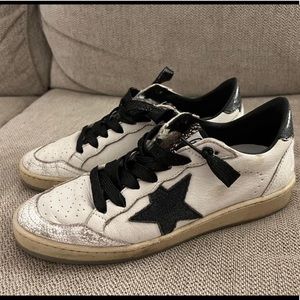 Golden Goose glitter tongue ballstar black and white Ball Star 38
